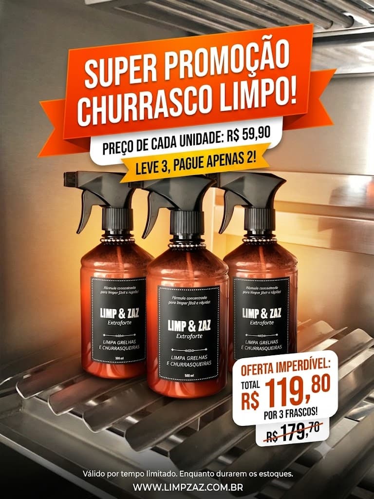 Super Promoção Churrasco Limpo — Leve 3 Pague 2